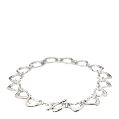 Tiffany Sterling Silver Elsa Peretti Open Heart Link Toggle Bracelet 3 of 4