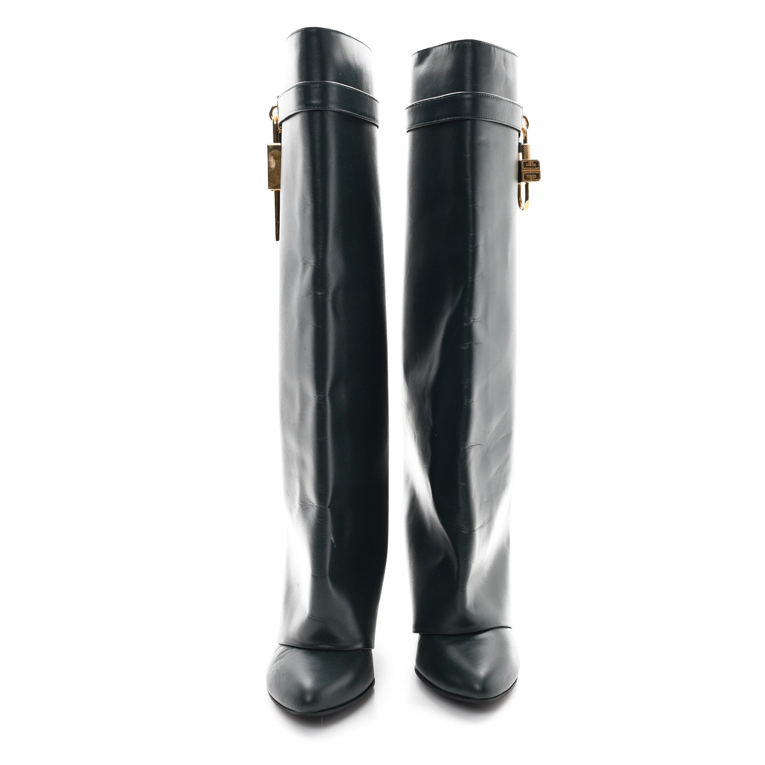 Givenchy Calfskin Shark Lock Pant Boots 38.5 Green 2 of 10