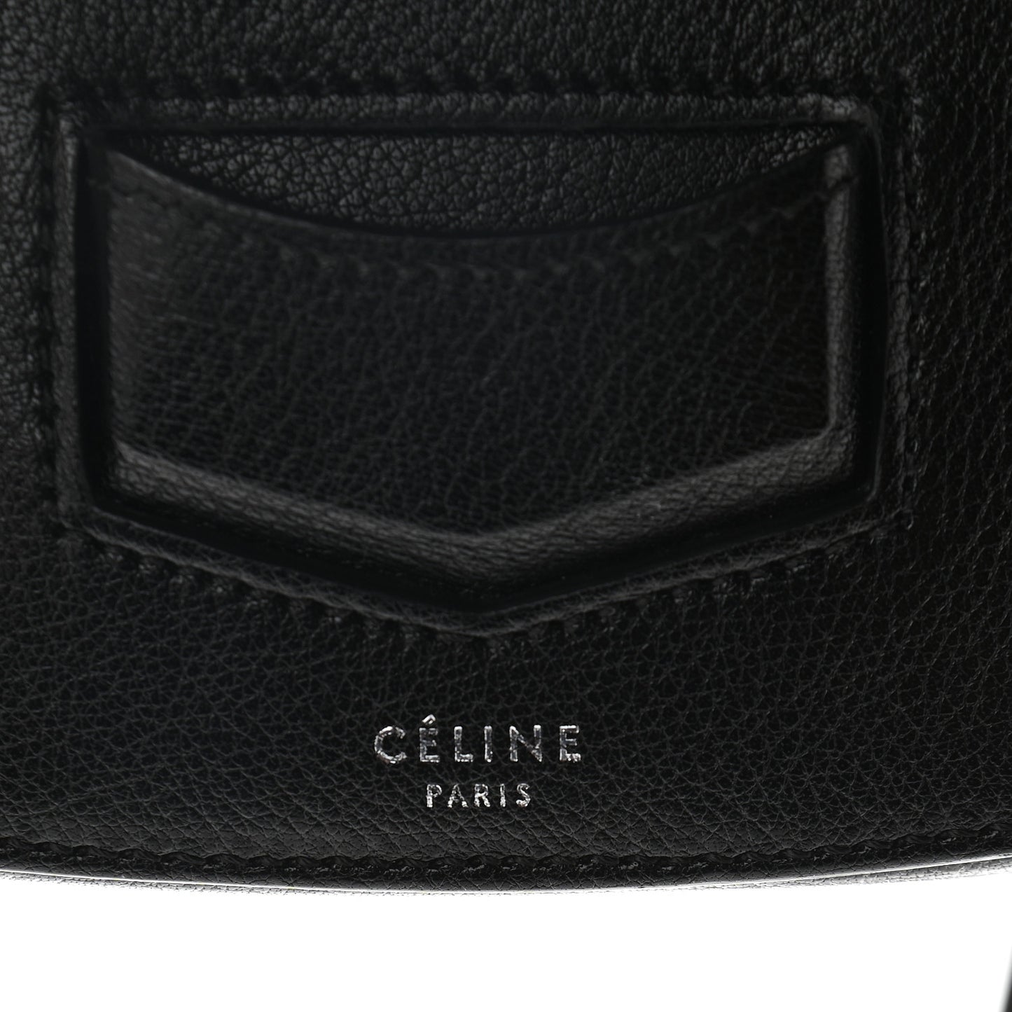 Shiny Textured Calfskin Small Trotteur Black
