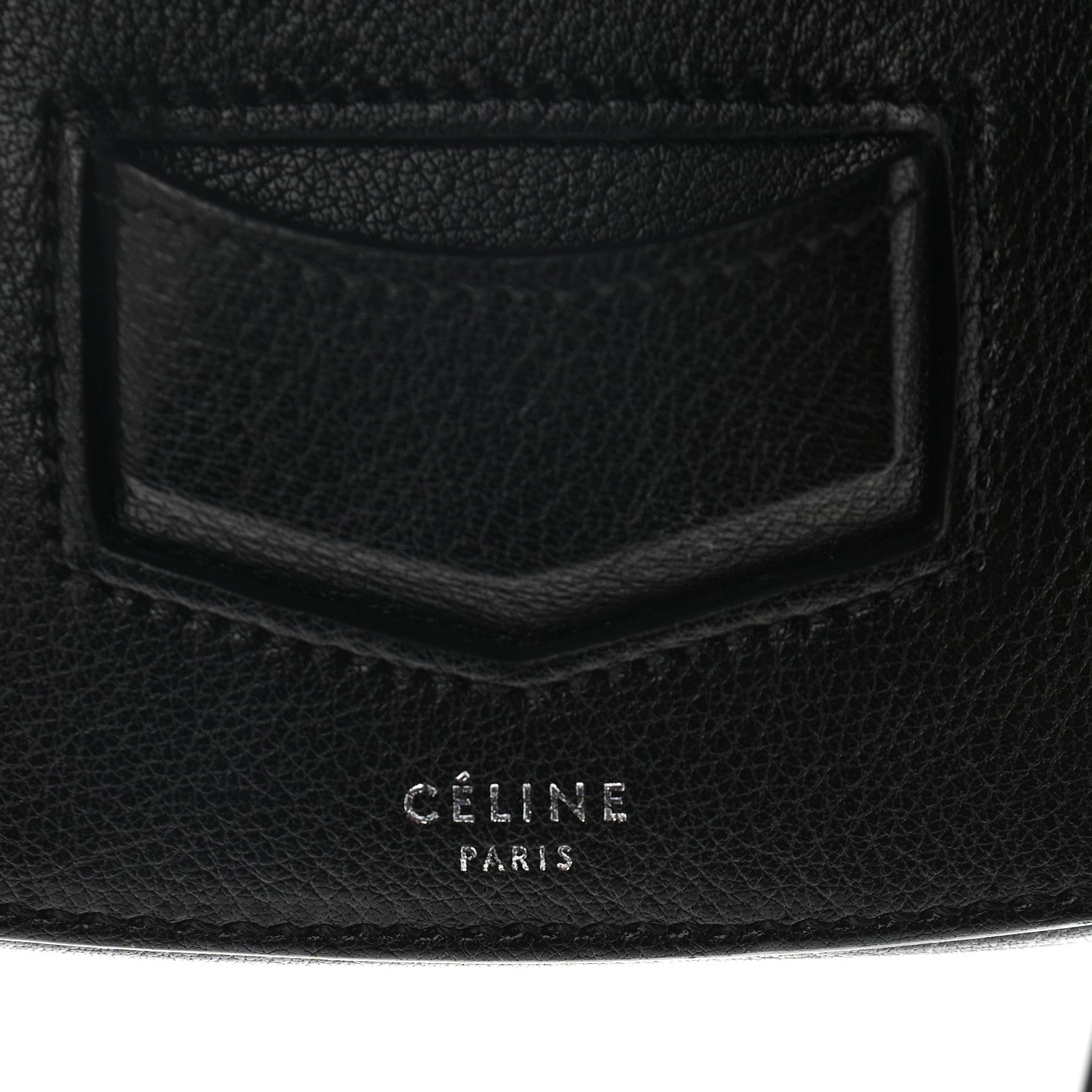 Celine Shiny Textured Calfskin Small Trotteur Black 5 of 8