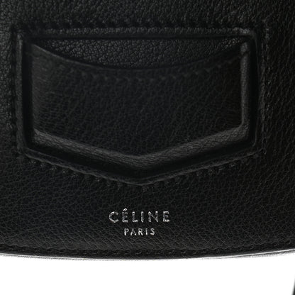 Celine Shiny Textured Calfskin Small Trotteur Black 5 of 8