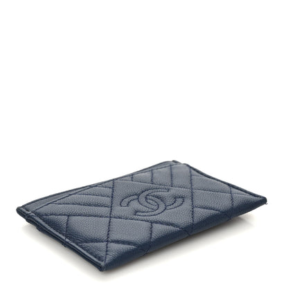 Chanel Caviar Quilted Diamond CC Card Holder Navy 4 of 9