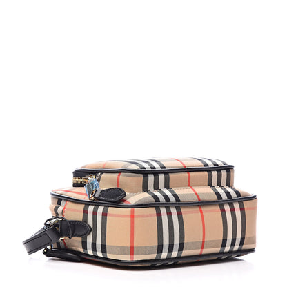 Burberry Calfskin Vintage Check Camera Bag Archive Beige 4 of 9