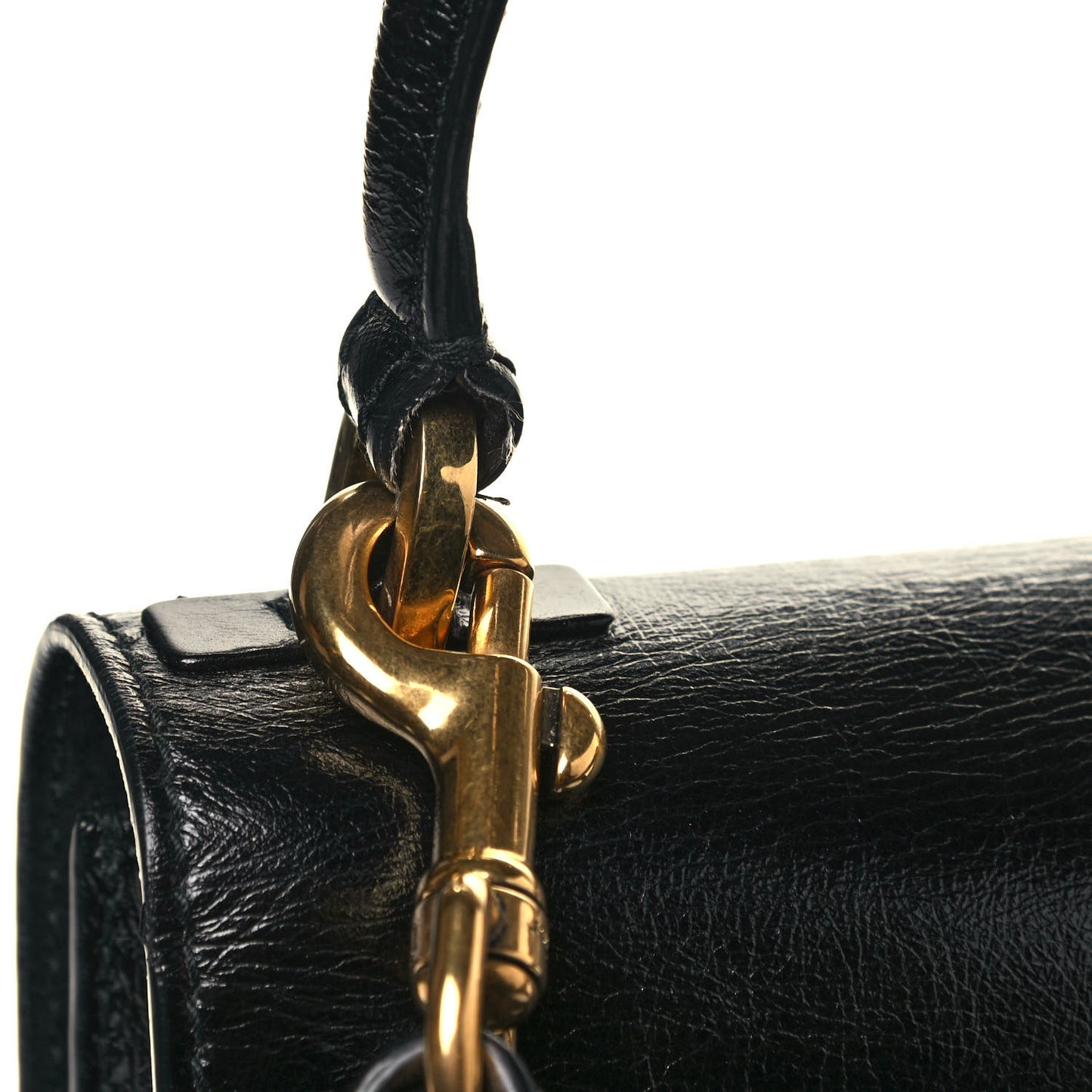 Crinkled Patent Lambskin Dio(r)evolution Top Handle Flap Bag Black