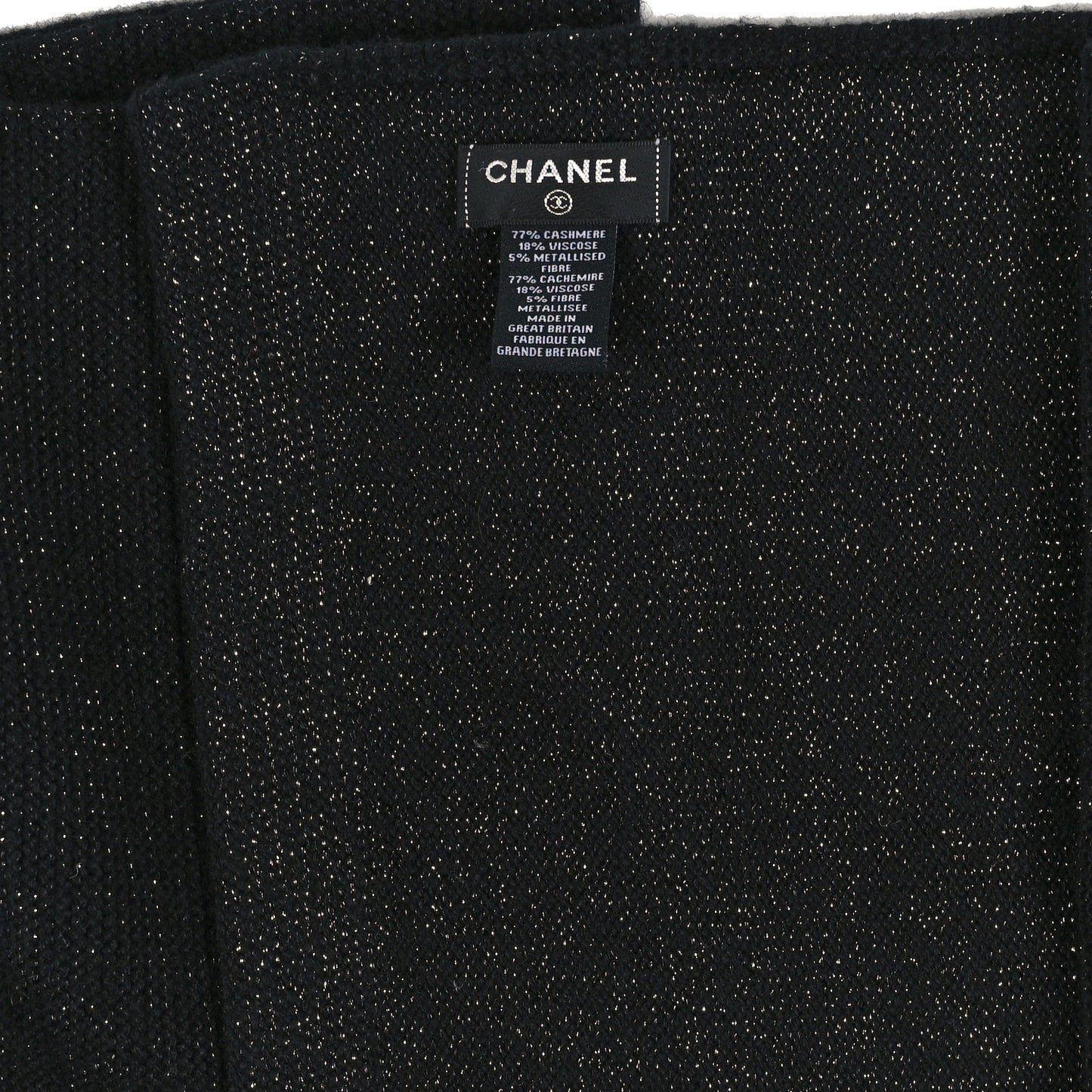 Metallic Cashmere CC Scarf Black