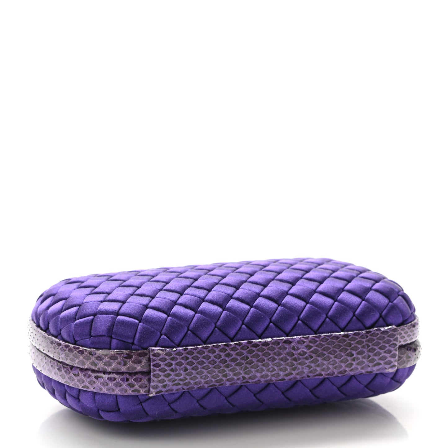 Satin Intreccio Impero Ayers Knot Clutch Purple
