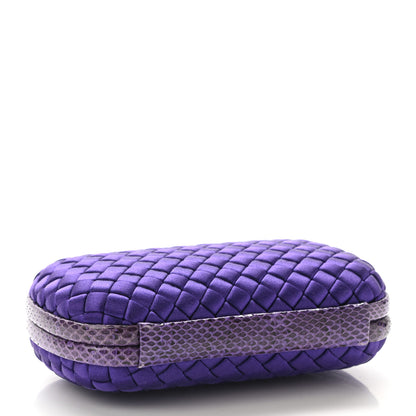 Bottega Veneta Satin Intreccio Impero Ayers Knot Clutch Purple 4 of 8