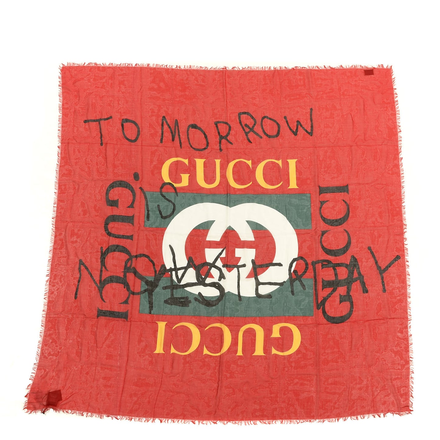 Modal Silk Coco Capitan Logo Square Scarf Flame