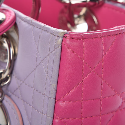 Christian Dior Lambskin Cannage Medium Bi-Color Lady Dior Pink Purple 16 of 17