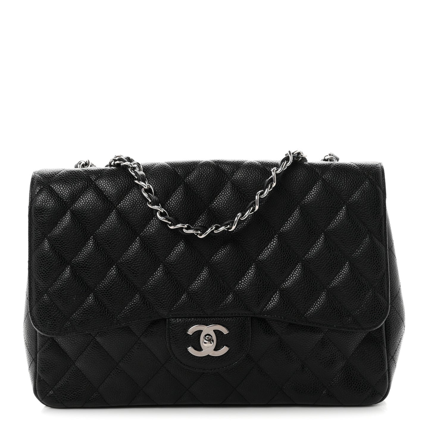 Caviar Quilted Jumbo Single Flap Black