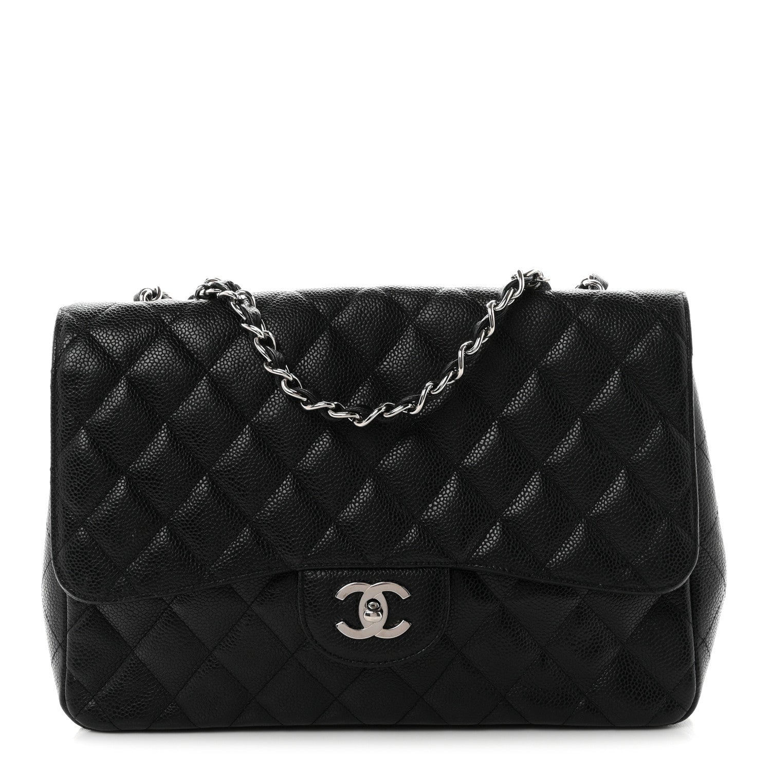 Chanel Caviar Quilted Jumbo Single Flap Black 1 of 9