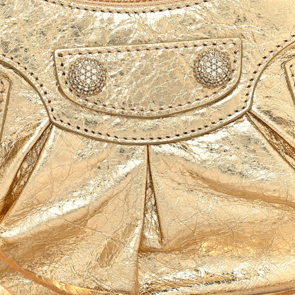 Balenciaga Metallic Agneau Arena Crystal Le Cagole Shoulder Bag XS Light Gold 10 of 12