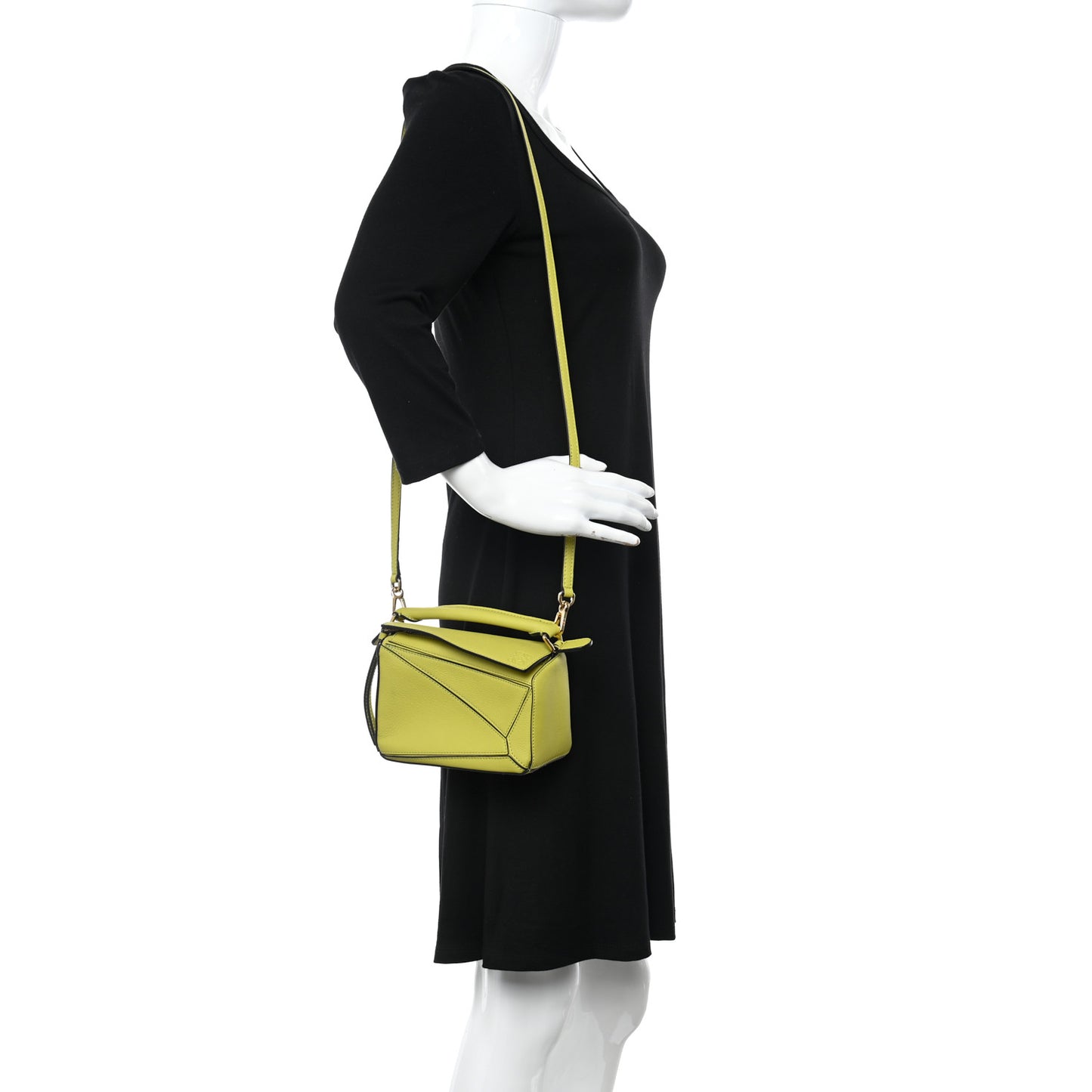 Calfskin Mini Puzzle Bag Lime Yellow