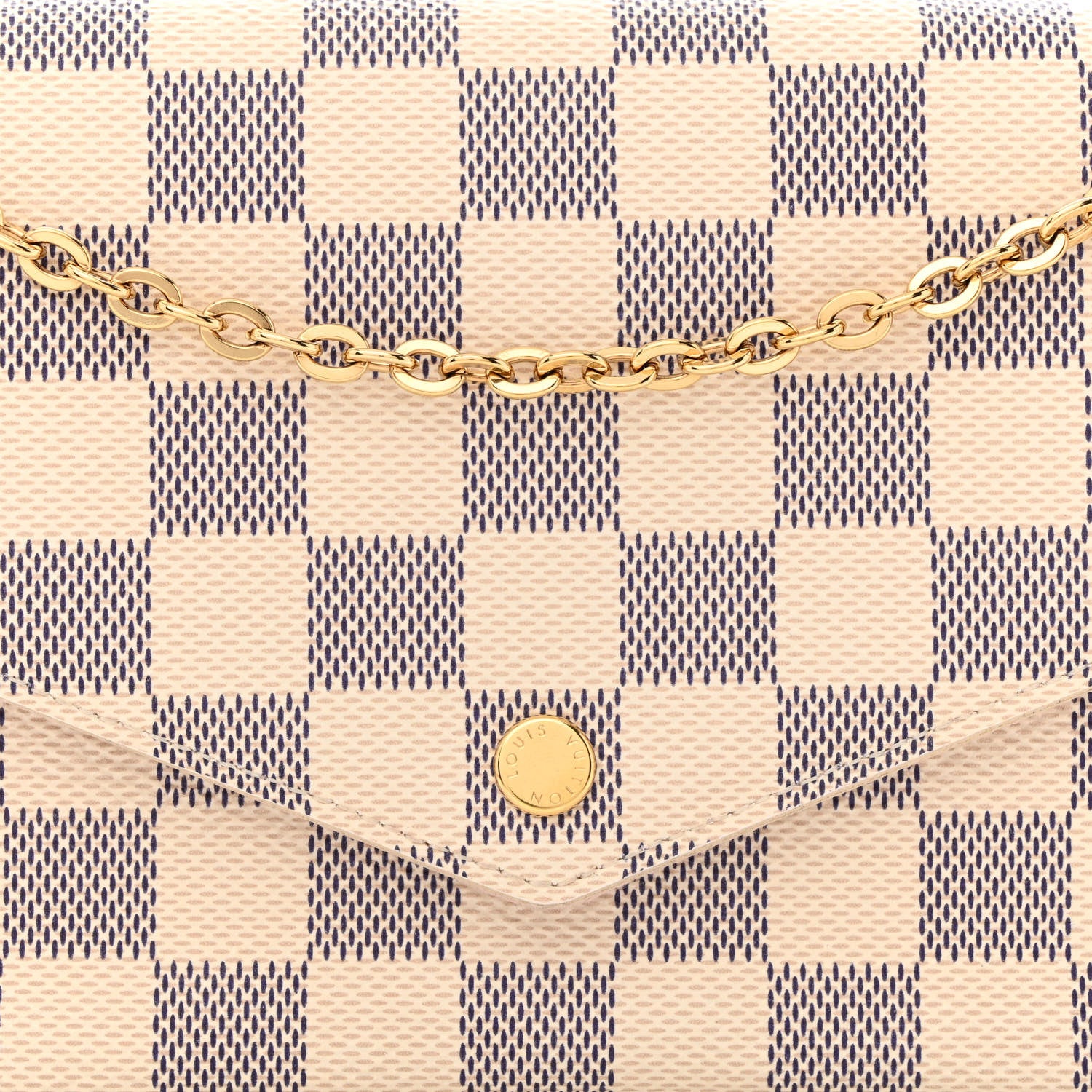 Louis Vuitton Damier Azur Pochette Felicie Chain Wallet Rose Ballerine 12 of 14