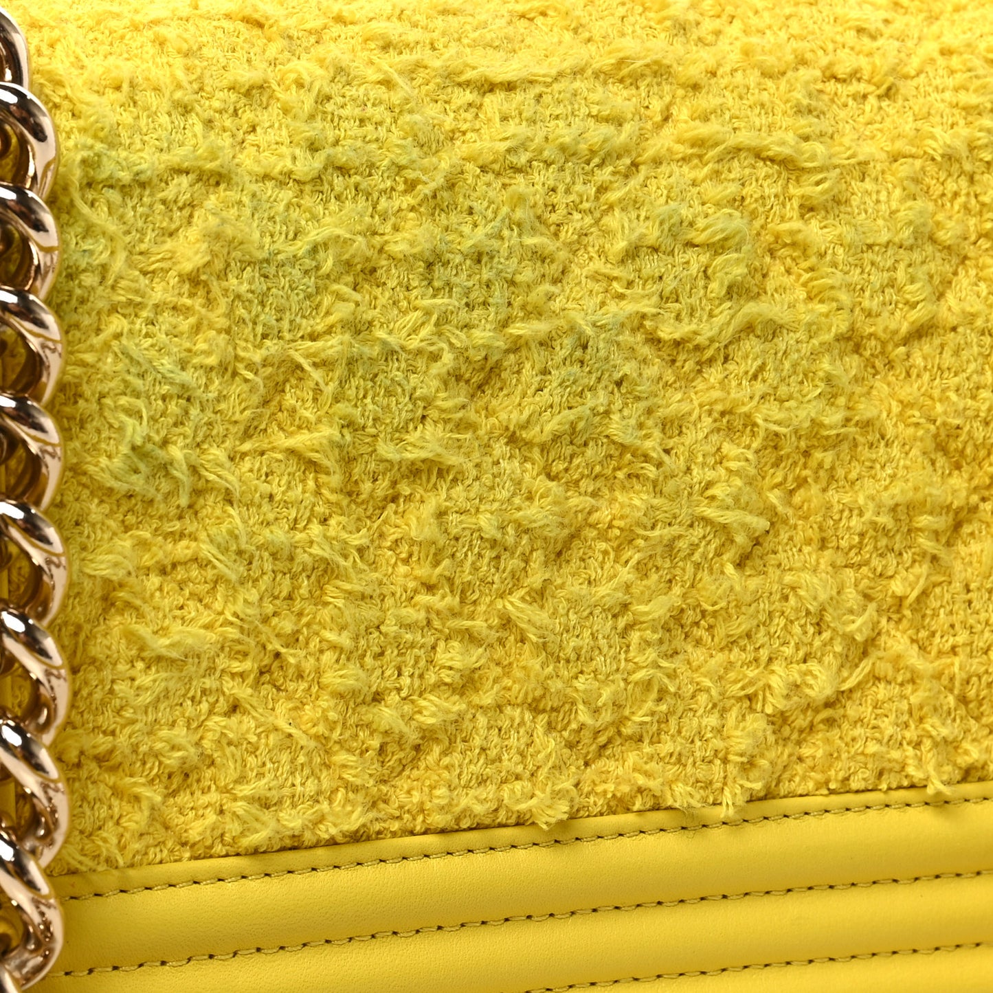 Lambskin Tweed Small Boy Flap Yellow