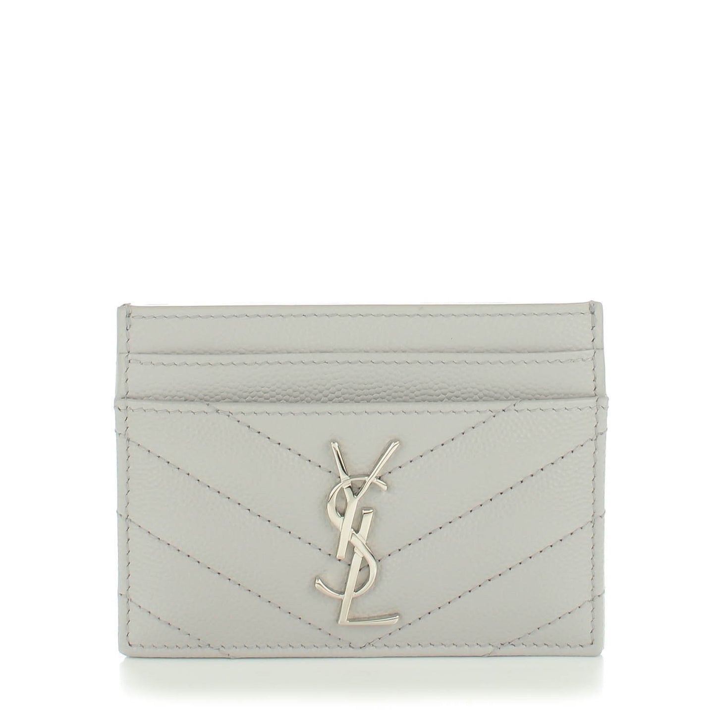 Grain De Poudre Matelasse Chevron Card Case Light Grey