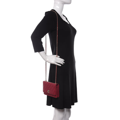 Chanel Lambskin Quilted Trendy CC Wallet On Chain WOC Dark Pink 2 of 12