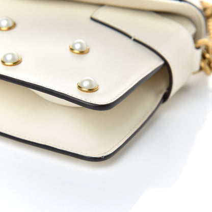 Gucci Nappa Pearl Studded Mini Queen Margaret Broadway Shoulder Bag Mystic White 9 of 10