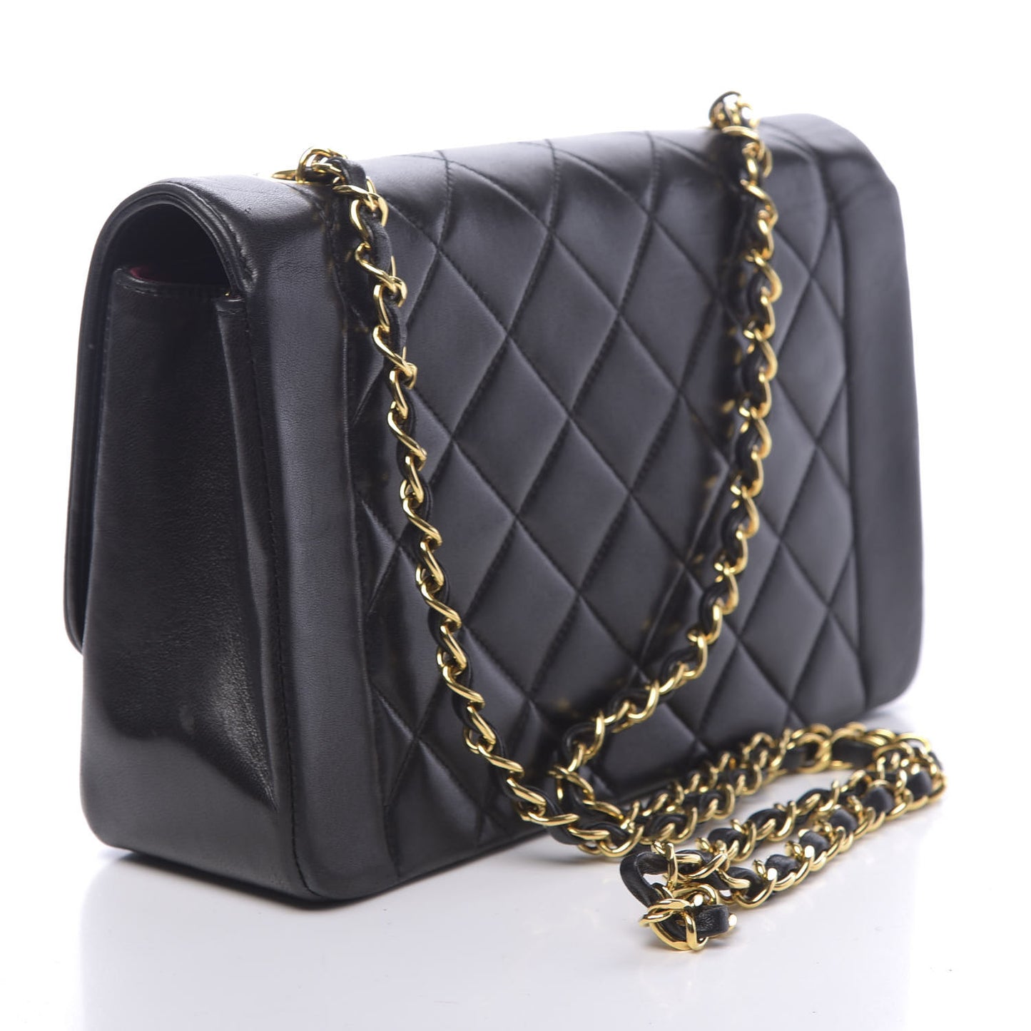 Lambskin Quilted Small Single Flap Black