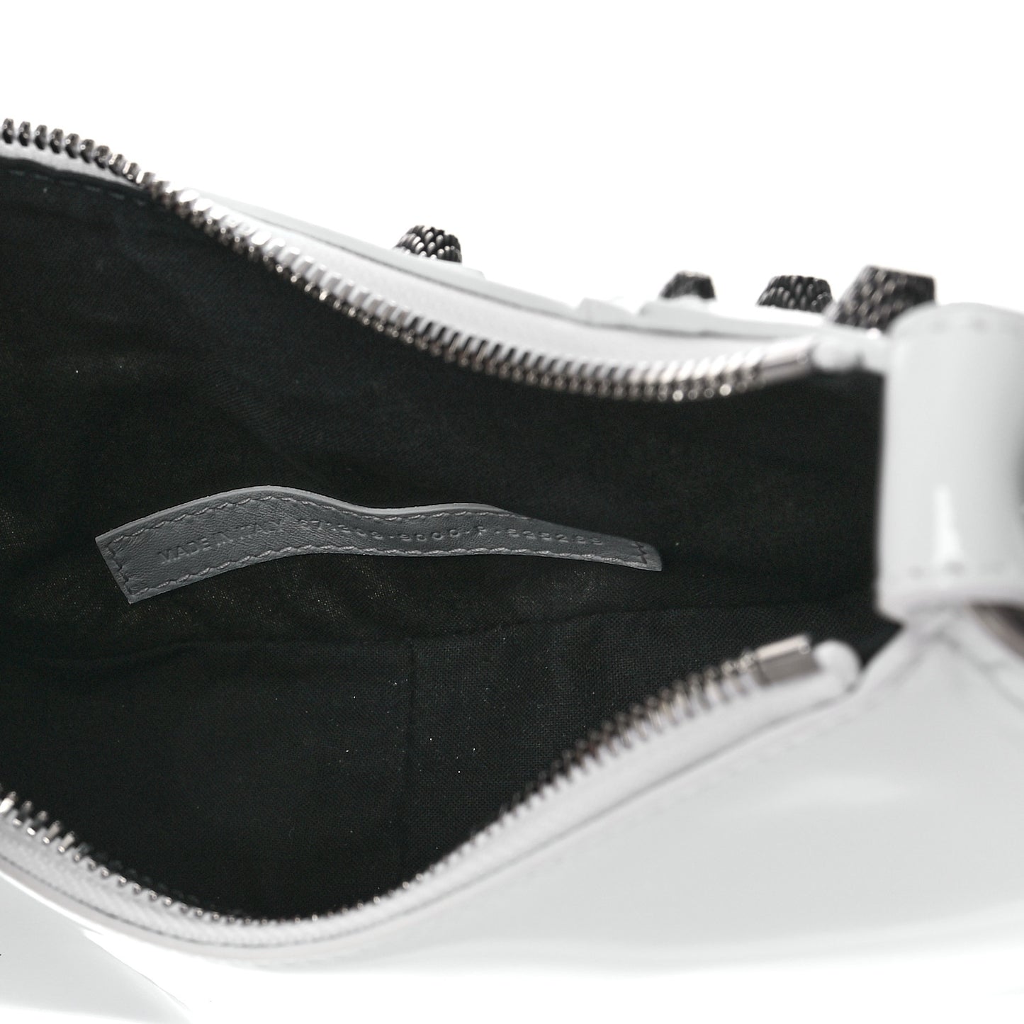 Patent Faux Leather Le Cagole Shoulder Bag XS White