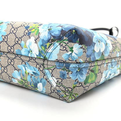 Gucci GG Supreme Monogram Blooms Medium Reversible Tote Beige Blue Navy 9 of 16