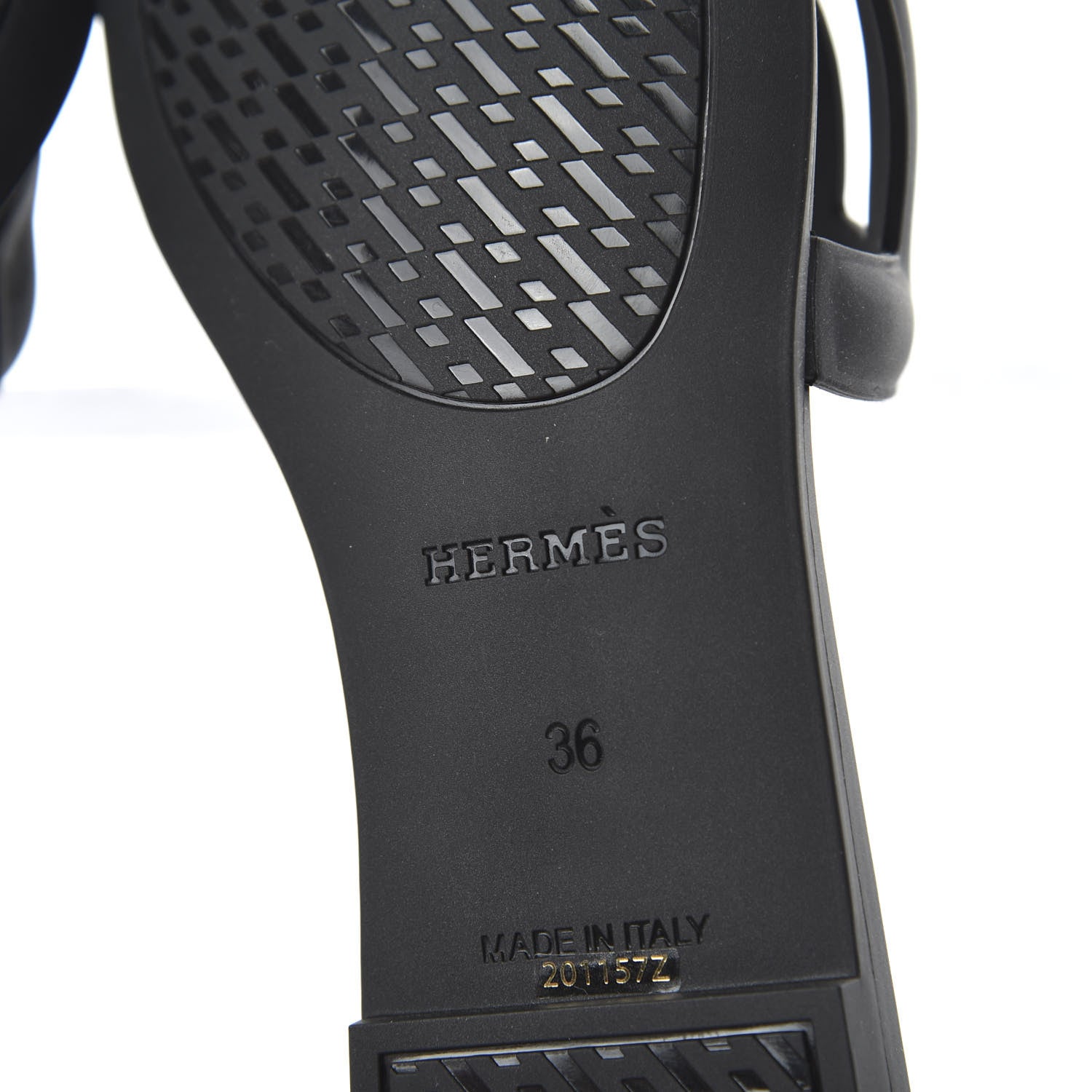 Hermes Rubber Aloha Sandals 36 Black 6 of 8