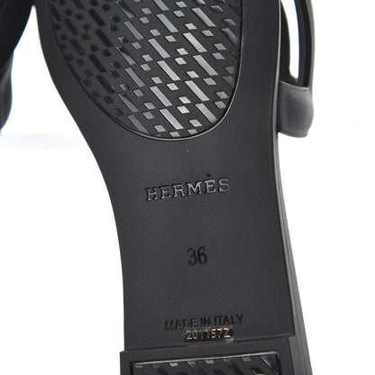 Hermes Rubber Aloha Sandals 36 Black 6 of 8