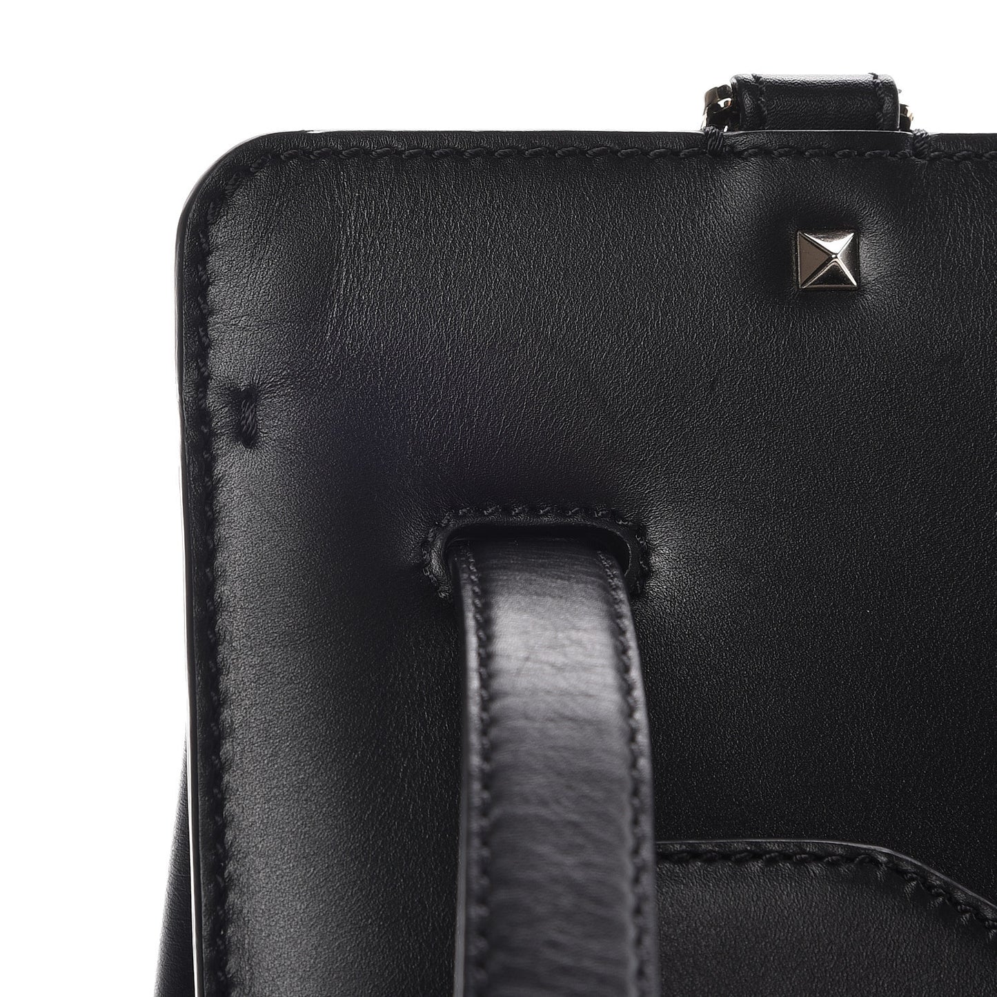 Calfskin Studded Medium Joylock Satchel Black