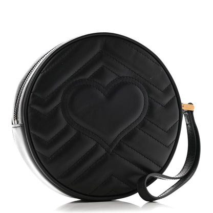 Gucci Calfskin Matelasse GG Marmont Round Wrist Wallet Black 3 of 7