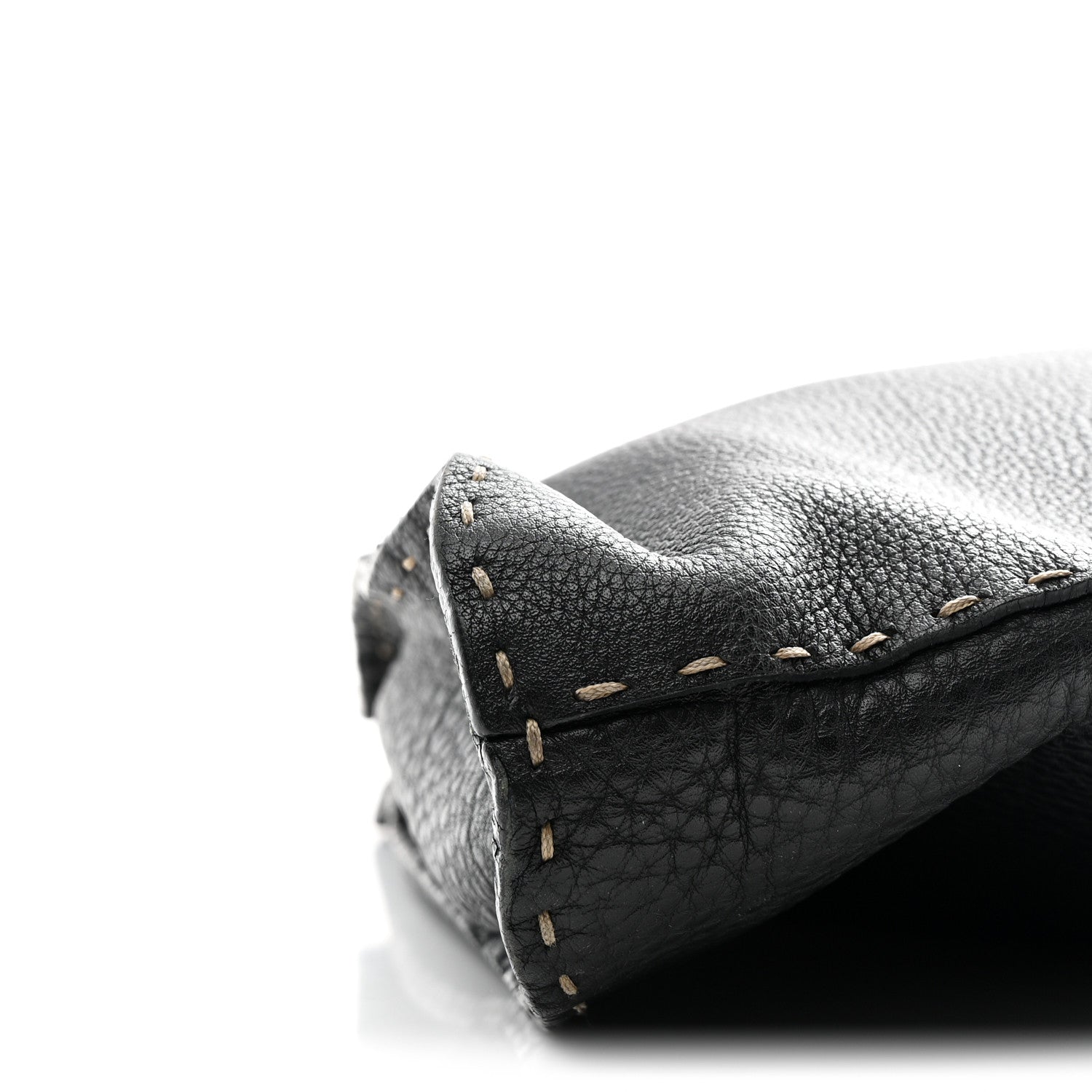 Fendi Calfskin Romano Selleria Diablo Large Shopper Black 9 of 10