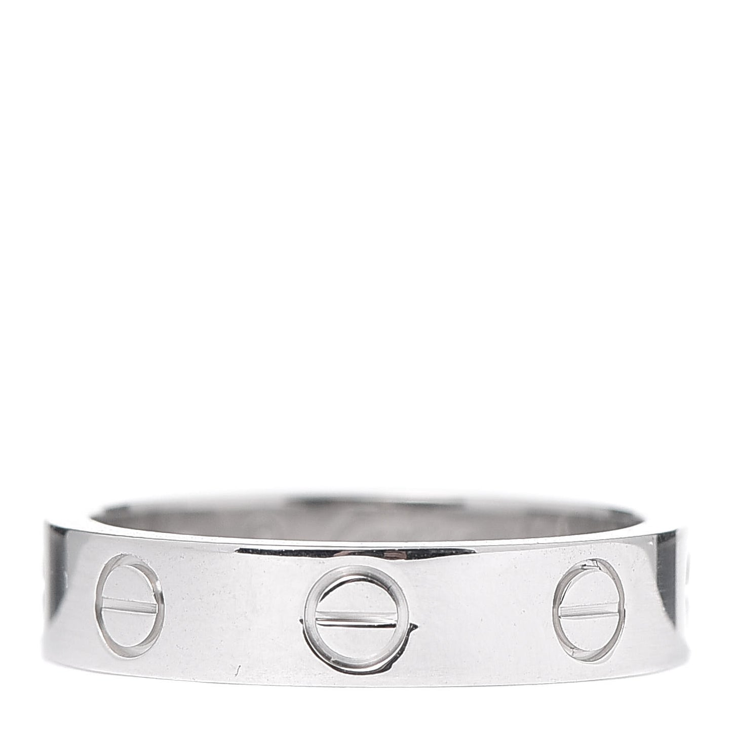 18K White Gold Diamond 4mm LOVE Wedding Band Ring 49 4.75