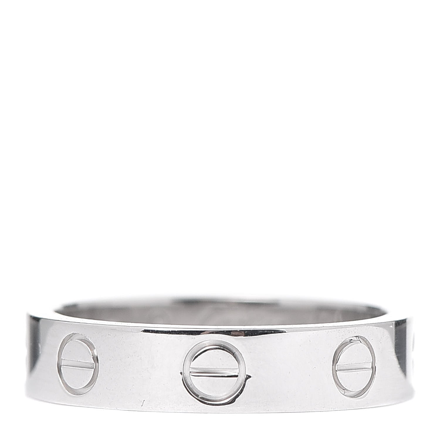 Cartier 18K White Gold Diamond 4mm LOVE Wedding Band Ring 49 4.75 3 of 5