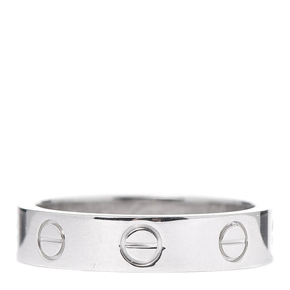 Cartier 18K White Gold Diamond 4mm LOVE Wedding Band Ring 49 4.75 3 of 5