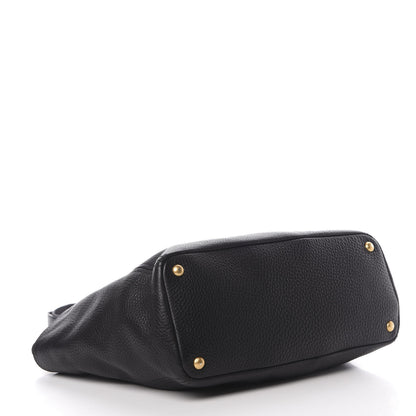 Prada Vitello Daino Side Pocket Tote Black 4 of 15