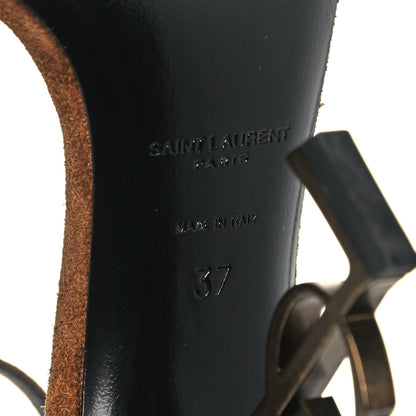 Saint Laurent Suede Calfskin Opyum 110 Sandals 37 Cachemere Gold 6 of 8