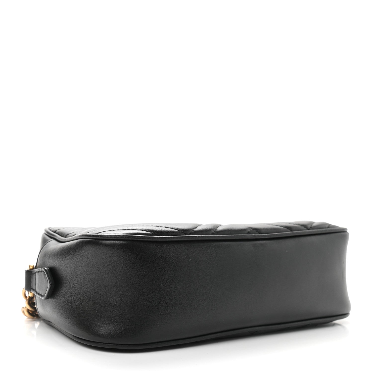 Gucci Calfskin Matelasse Small GG Marmont Chain Shoulder Bag Black 4 of 9