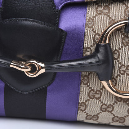 Gucci Monogram Horsebit Web Flap Bag Brown Purple 16 of 16
