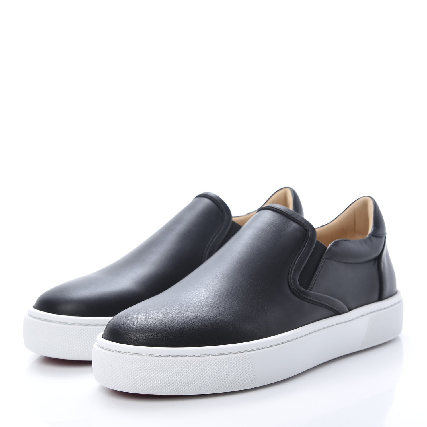 Christian Louboutin Calfskin Womens Masteral Platform Slip On Sneakers 41 Black 3 of 8