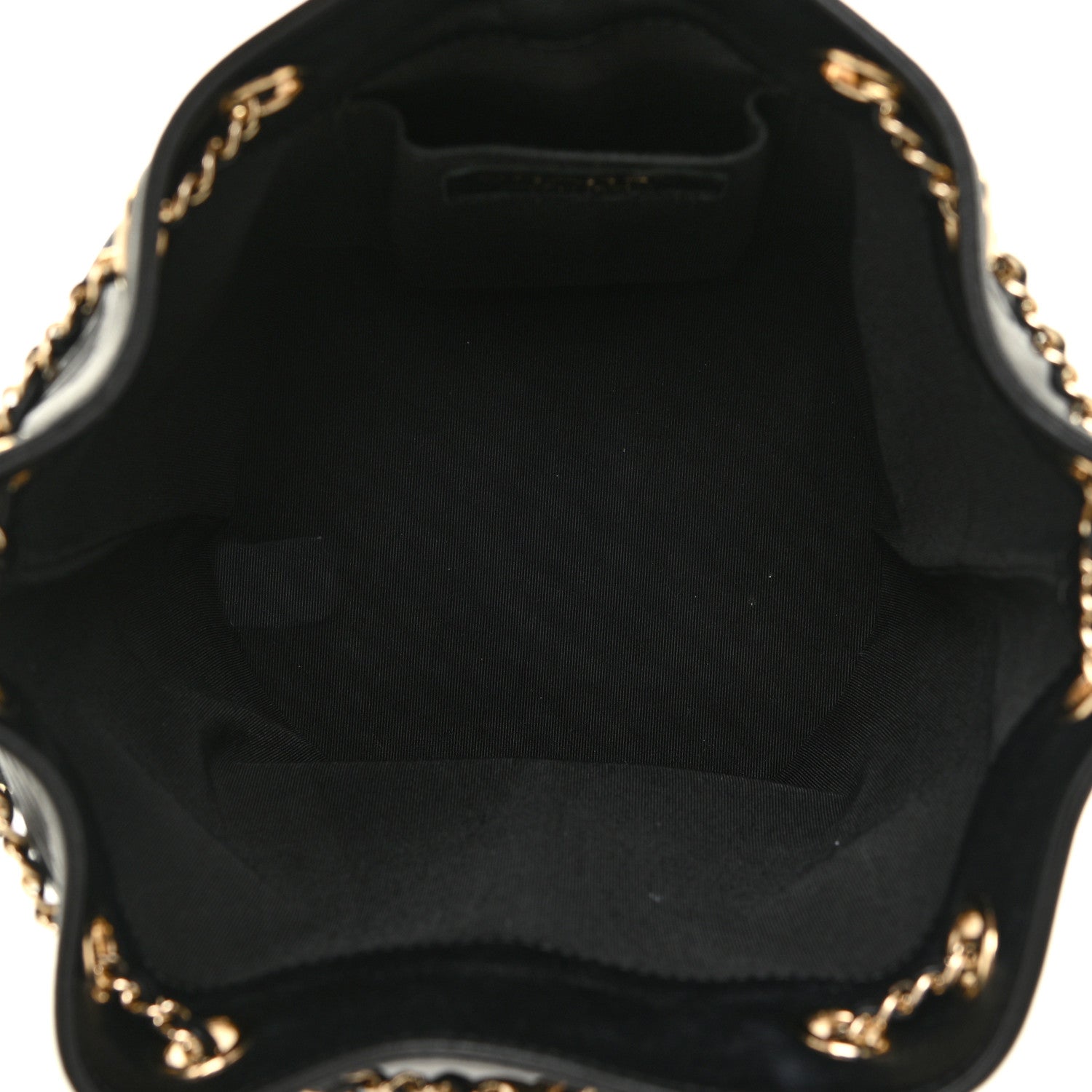 Chanel Lambskin Chevron Drawstring Bag Black 4 of 13