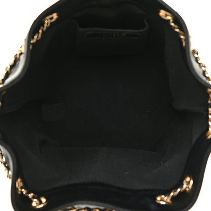 Chanel Lambskin Chevron Drawstring Bag Black 4 of 13