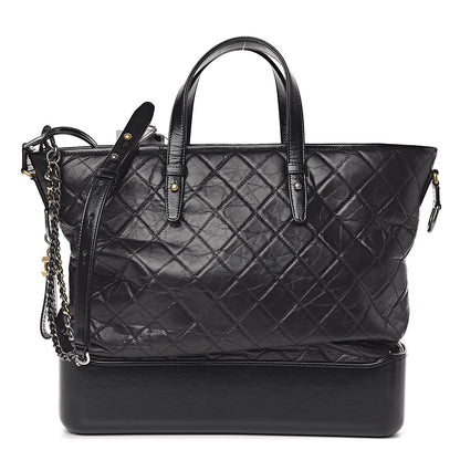 Chanel Calfskin Quilted Large Gabrielle Shopping Tote Black 1 of 13