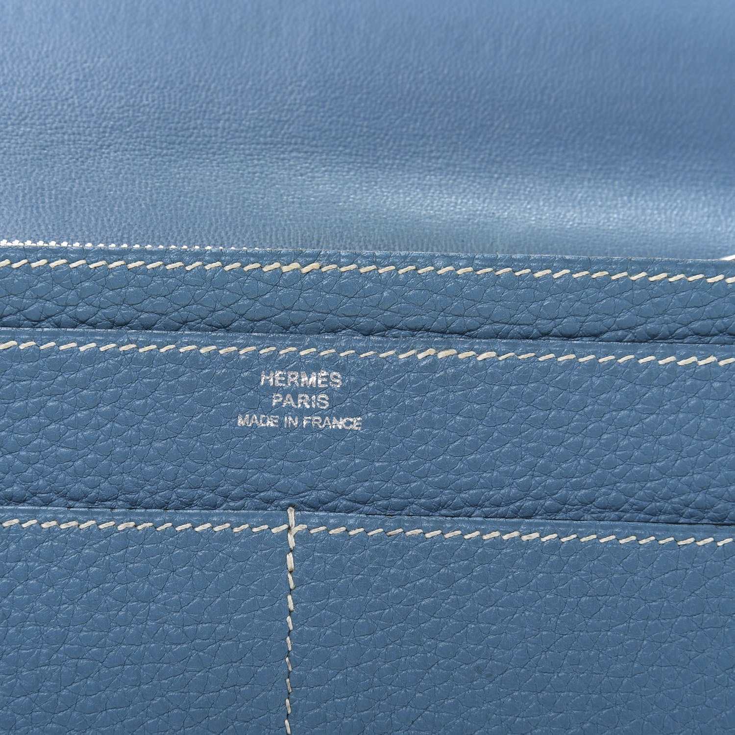 Hermes Togo Dogon Duo Wallet Blue Jean 8 of 11