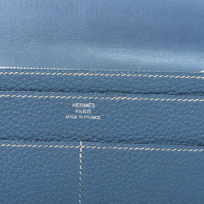 Hermes Togo Dogon Duo Wallet Blue Jean 8 of 11