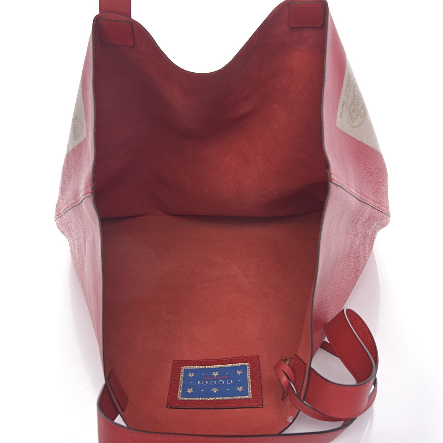 Gucci Calfskin Large Elton John Levon-Goodbye Tote Red 6 of 10