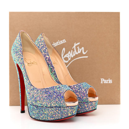 Christian Louboutin Glitter Dragonfly Lady Peep 150 Pumps 35.5 Etincelle Copper 8 of 8
