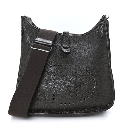 Hermes Taurillon Clemence Evelyne III PM Chocolate 1 of 9
