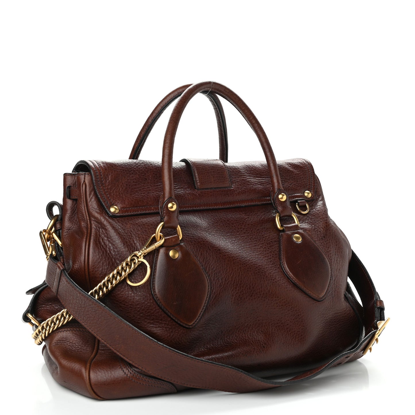 Cervo Deerskin Animalier Large Satchel Cacao