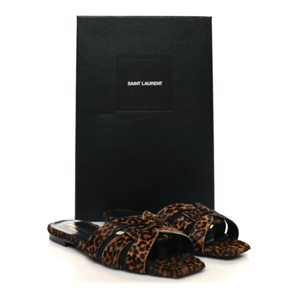 Saint Laurent Calf Hair Leopard Print Tribute 05 Slide Sandals 36 Manto Natural 9 of 9