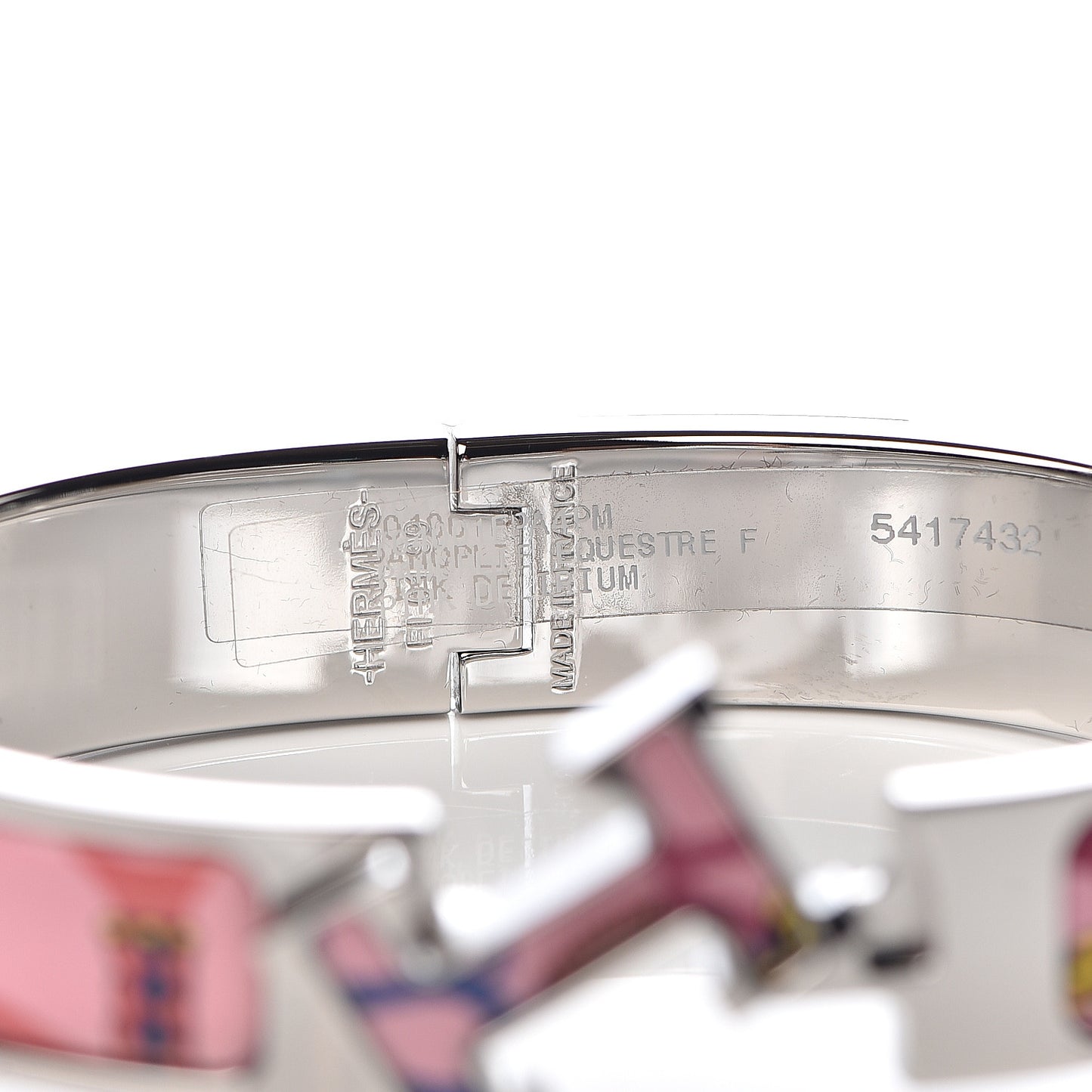 Enamel Panoplie Equestre Narrow Clic Clac H Bracelet PM Pink Delirium
