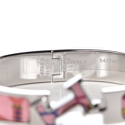 Hermes Enamel Panoplie Equestre Narrow Clic Clac H Bracelet PM Pink Delirium 4 of 5